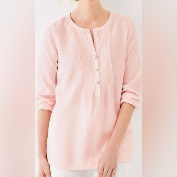 Tops - J.Jill Love Linen 100% Linen Boho Coastal Cowgirl Beachy Resort  Tunic Size L